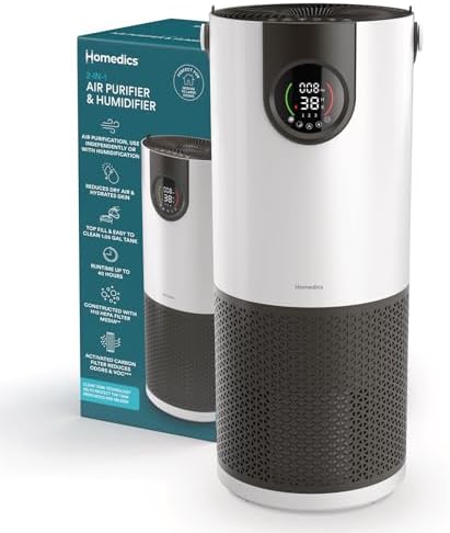 Homedics 2-in-1 Air Purifier & Evaporative Humidifier for Large Rooms
