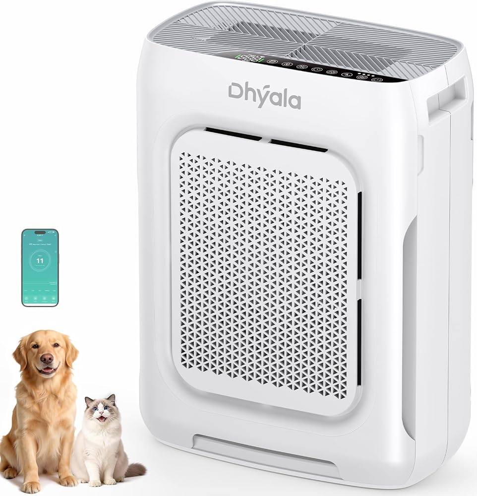 HEPA Air Purifier with washable double-sided filters and AQI display