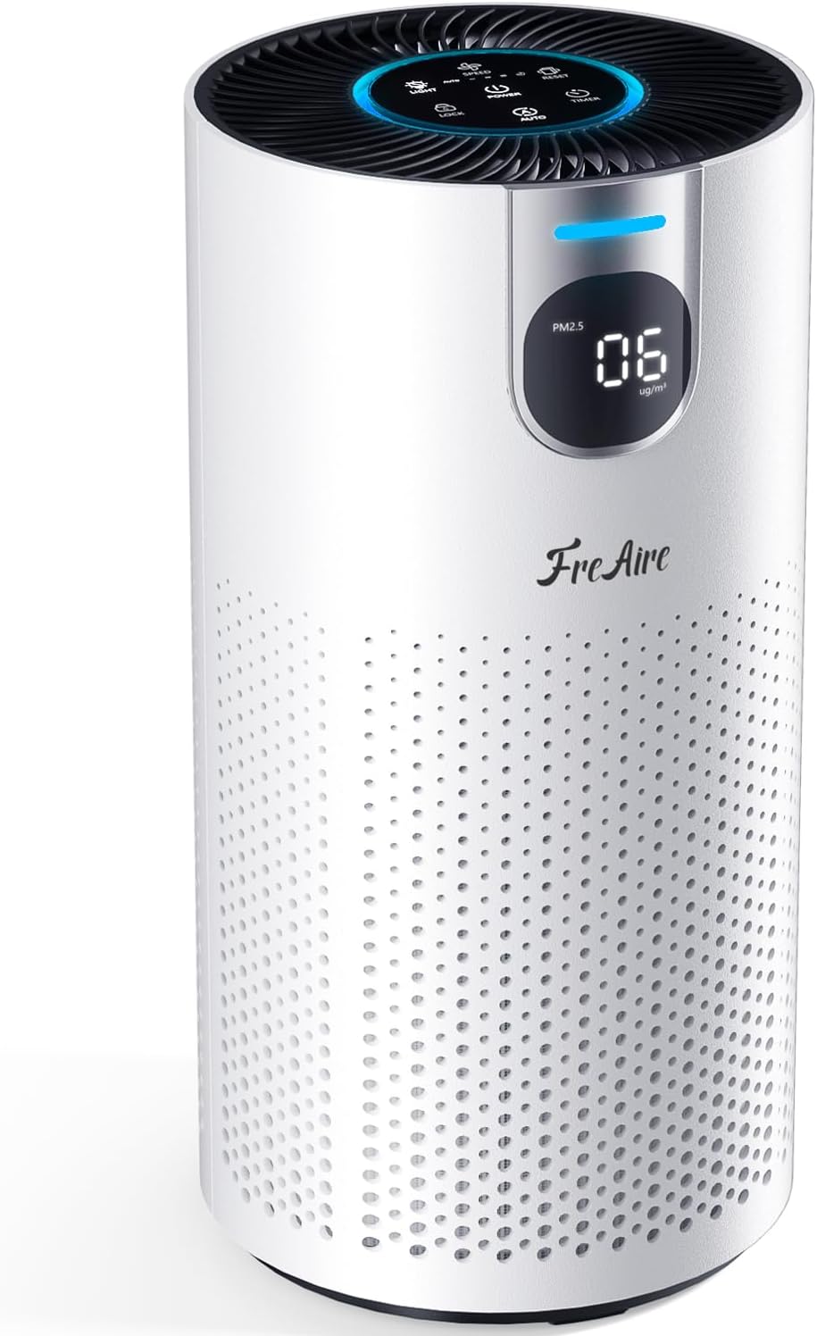 FreAire Air Purifiers for Home Large Rooms up to 1800Ft², VisionAir 20dB Sleep Mode HEPA Air Purifier for Bedroom, with Real-Time AQI & PM2.5 Display, 360°Intake & Outlet Air Cleaner for Pets, HAP606